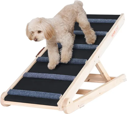 Vista 11 de VEVOR Rampa para Perros, Rampa Plegable para Mascotas para Cama, Rampa Ajustable para Perros Pequeños, Grandes, Viejos y Gatos, Rampa de Madera