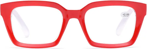 Vista 7 de Lentes de lectura cuadrados estilo retro Oprah, armazón grande y vidrios de 1.96 pulgadas.