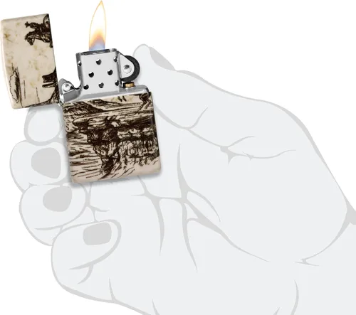 Vista 5 de Encendedores Zippo Western Diseño de escena del salvaje oeste 540