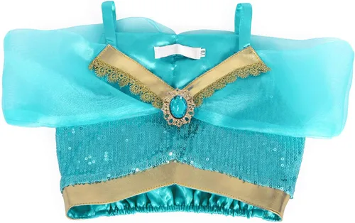 Vista 4 de Jurebecia Princess Costume for Girls Halloween Dress up Fancy Birthday Theme Party Role Play Outfit Blue