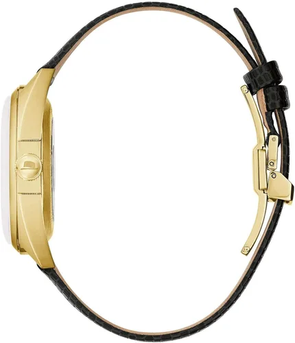 Vista 3 de Bulova Frank Sinatra 97B196 - Reloj con correa de cuero negro con correa de cuero, Oro