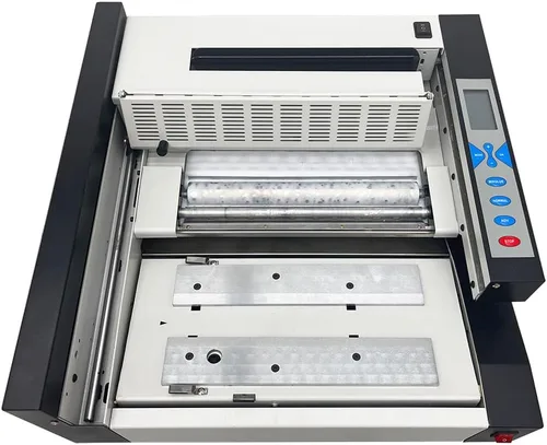Vista 2 de Máquina automática de encuadernación de libros de fusión en caliente, carpeta de libros de acero grueso, carpeta de pegamento caliente de 1000 W