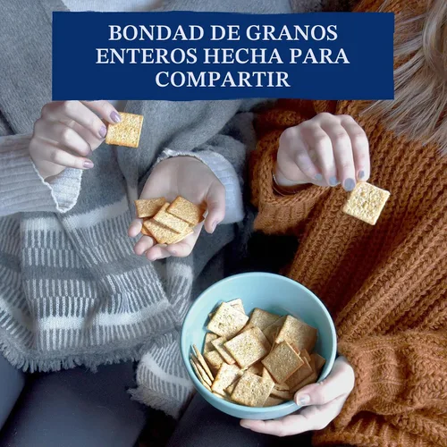 Vista 9 de Wheat Thins Snacks reducidos en grasa, galletas de trigo integral, galletas de aperitivos, tamaño familiar, 12.5 onzas