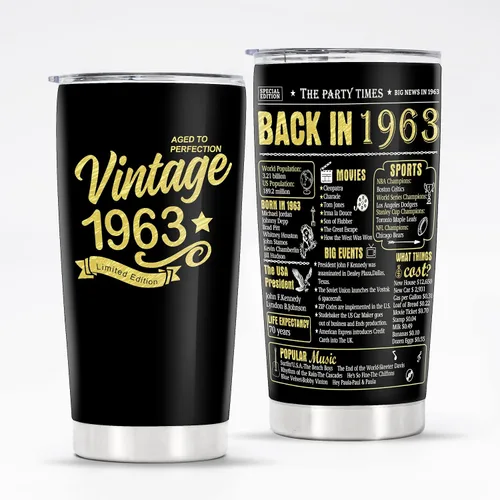 Vista 7 de Vasos de feliz cumpleaños 95 para hombres y mujeres, regalos de acero inoxidable en el año 1931, regalo de cumpleaños de 95 años para esposa
