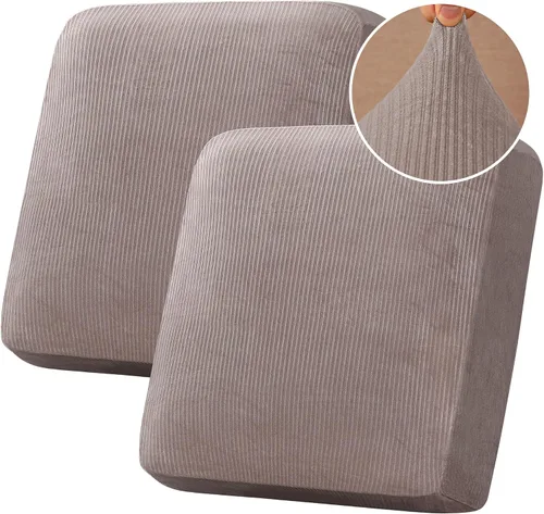 Vista 63 de H.VERSAILTEX Funda de cojín elástica de terciopelo para sofá, funda de cojín de felpa para cojines de silla, protector de muebles, cojín de asiento