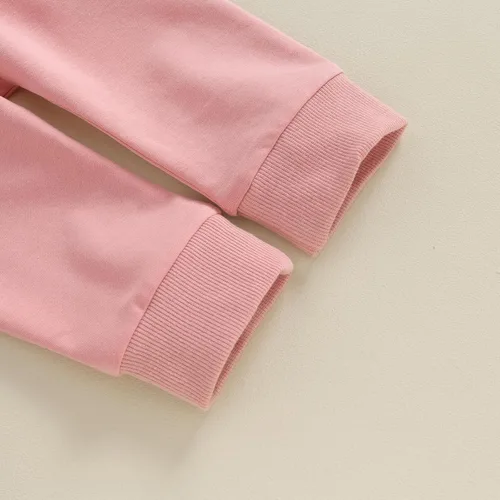 Vista 7 de Conjunto de sudadera de manga larga para bebé y niña, para otoño, invierno, sudadera a cuadros y pantalones elásticos