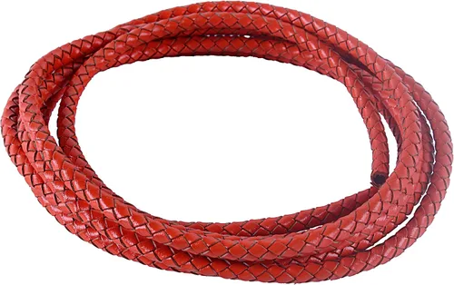 Vista 43 de KONMAY 2 yardas 8.0mm Cordón redondo de cuero trenzado auténtico marrón antiguo para corbata de bolo Amtique Marrón