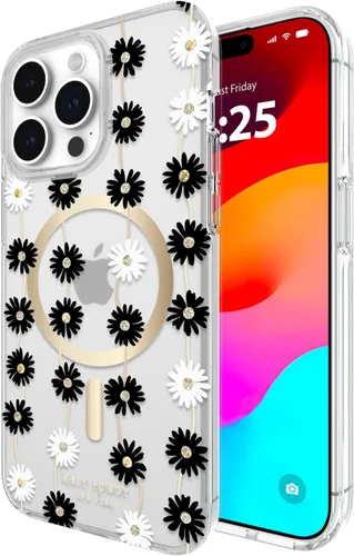 Vista 12 de Kate Spade New York Funda para iPhone 15 Pro Max, compatible con la funda MagSafe para teléfono, purpurina gruesa iridiscente