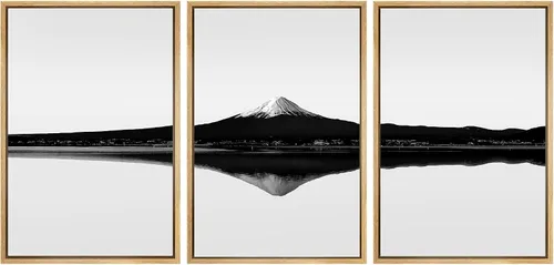 Vista 102 de SIGNWIN Lienzo enmarcado para pared, juego de arte nublado de tormenta, cielo, bosque otoñal, árboles, rústico, naturaleza, fotografía, realismo