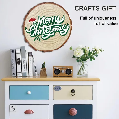 Vista 7 de 10 piezas de rebanadas de madera sin terminar de 6 a 8 pulgadas para centros de mesa, redondas de madera natural para manualidades, decoración