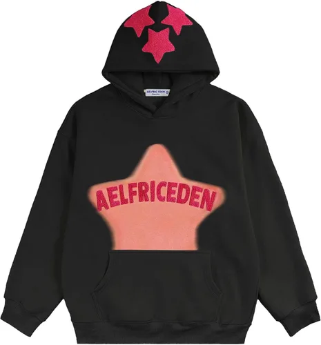 Vista 11 de Aelfric Eden Sudaderas con capucha gráficas para hombre Y2K, sudadera con capucha impresa, sudadera casual de gran tamaño, manga larga