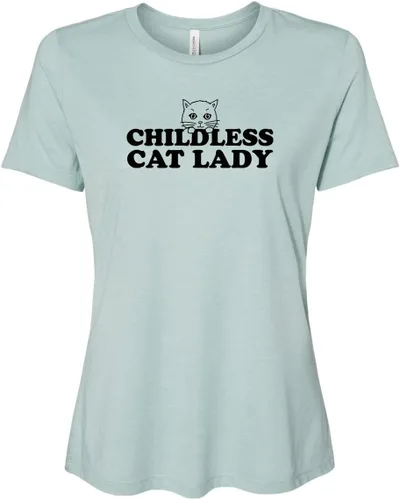 Vista 14 de Cute Women's Screen Printed Crew Neck Tee, Shirts With Sayings, Dusty Blue or Olive