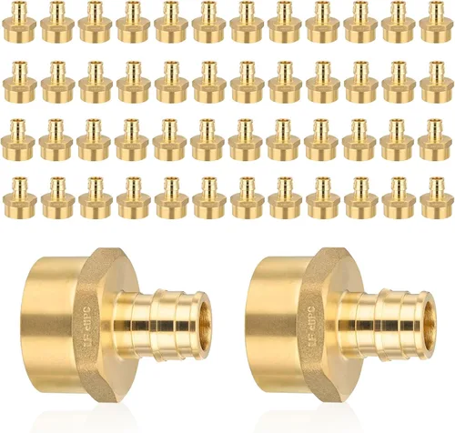 Vista 16 de Paquete de 5 adaptadores NPT roscados hembra Seelink PEX-A de 1/2" x 1/2" Colocaciones de expansión de latón PEX-A, ASTM F1960 (PEX1960026-5)