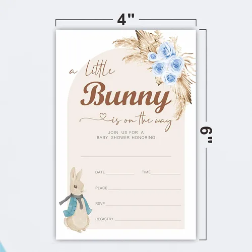 Vista 3 de Juego de 25 invitaciones para baby shower con sobres, boletos para rifas de pañales y tarjetas de solicitud de libro de baby shower, fiesta de baby
