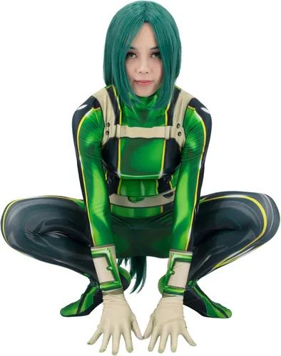 Vista 4 de C-ZOFEK Body para mujer, disfraz de cosplay, overol verde para Halloween