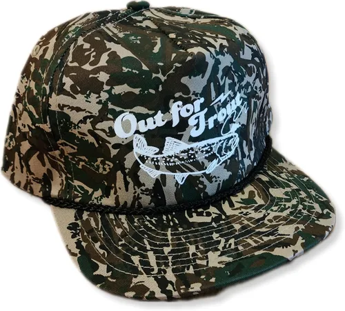 Vista 22 de ThatsRad Out for Trout Camionero Camuflaje Sombrero Visera Cuerda Snapback Camo Pesca Mosca