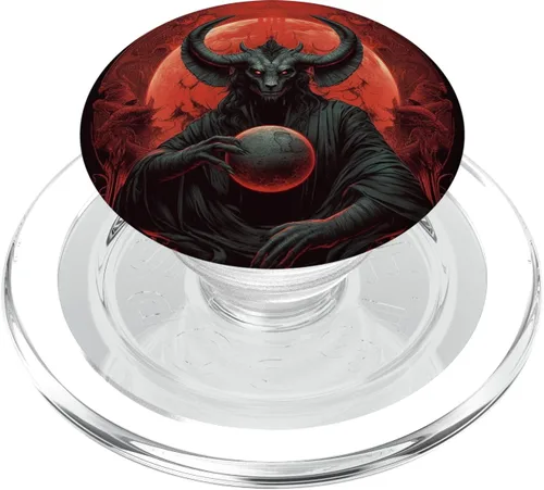 Vista 7 de Baphomet - PopSockets abstractos ocultos de luna roja intercambiables PopGrip