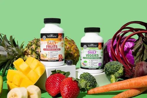 Vista 9 de BioSchwartz Suplemento diario de frutas y verduras para mujeres y hombres (suministro de 1 mes) más suplemento de apoyo inmunológico 17 en 1
