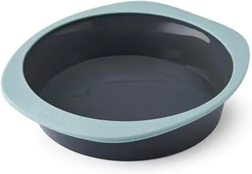 Vista 14 de Chicago Metallic Molde de silicona para magdalenas de 12 tazas, color azul, antiadherente con borde reforzado con alambre, apto para horno hasta 428