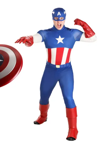Vista 2 de Disfraz Premium de Capitán América para Hombre de Marvel Multicolor