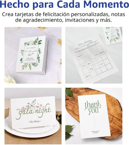 Vista 4 de Avery Tarjetas de notas imprimibles con sobres, 4.25 x 5.5 pulgadas, blanco texturizado, 50 tarjetas de notas en blanco para impresoras de inyección