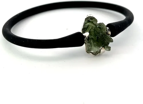 Vista 2 de Pulsera de piedra moldavita de Stones Desire, Vidrio