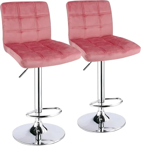 Vista 12 de Taburetes de bar ajustables de piel sintética moderna con espalda, juego de 2, taburete giratorio de altura de mostrador por Leopard (beige)