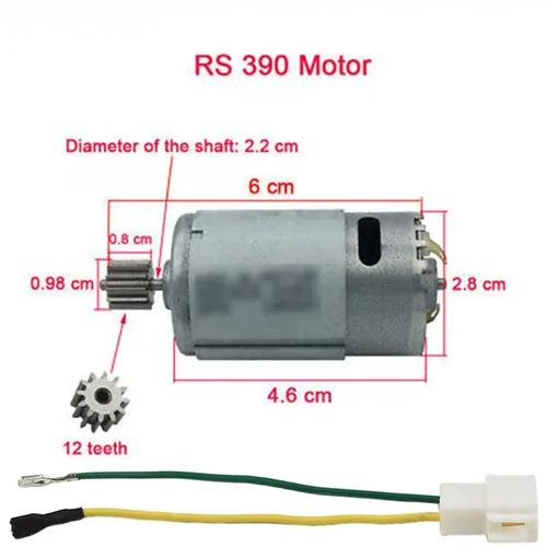 Vista 3 de Motors for Kids Electric Car RS550 RS390 RS380 24V 12V 6V DL555 10/12 Teeth Children's Electric Vehicle Motor Replace Tool Part(10T 550 12V 10000RPM)