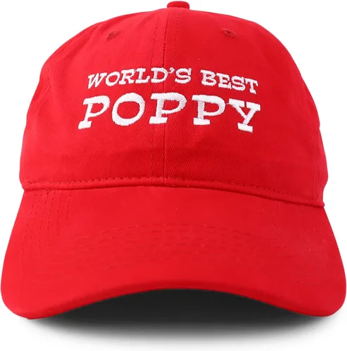 Vista 2 de Trendy Apparel Shop World's Best Poppy bordado suave corona 100% algodón cepillado gorra