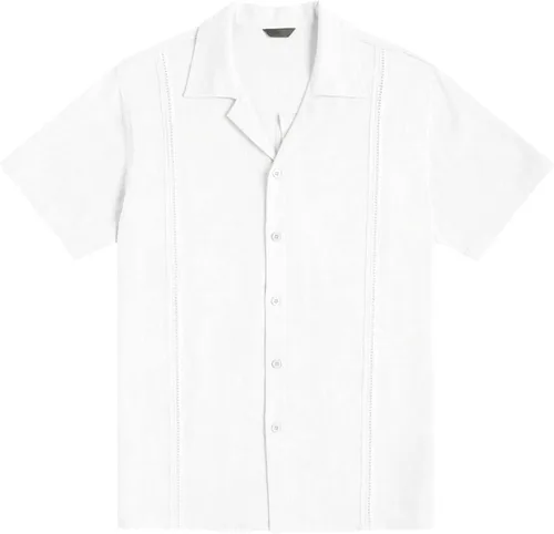 Vista 5 de Camisas Guayabera para hombre estilo casual de lino algodón con botones manga corta cuello y moda para la playa