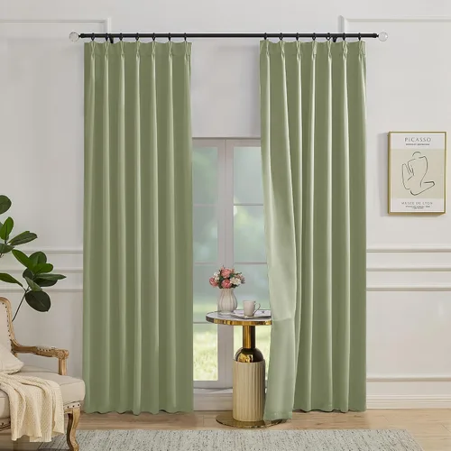 Vista 10 de Simplebrand Cortinas naturales extra largas para oscurecer la habitación del patio, 120 pulgadas de largo, 2 paneles para sala de estar, privacidad