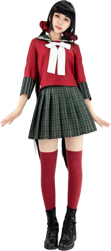 Vista 2 de C-ZOFEK Disfraz de cosplay con corbatas rojas para mujer, talla de EE. UU., uniforme de Halloween