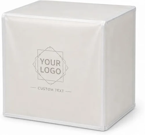 Vista 12 de Cubierta de protección contra el polvo para equipos de ajuste personalizado hecha a medida con texto o logotipo personalizado para muebles y equipos