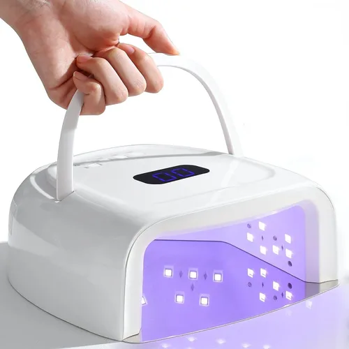 Vista 8 de Linssy - Lámpara de uñas UV inalámbrica, luz UV de 60 W para uñas de gel 4 Time Settings, Rechargeable Nail Lamp with 42 Beads to Faster