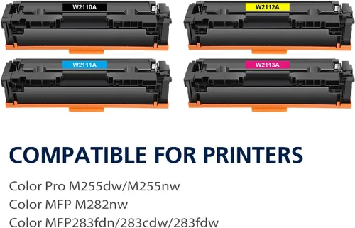 Vista 2 de Juego de 4 cartuchos de tóner 206A 206X M283fdw Reemplazo para HP 206A 206X para HP Color Laserjet Pro MFP M283fdw M283cdw M255dw M283 M255