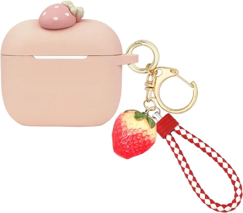 Vista 7 de Wonhibo Funda para Airpods 3 para mujeres y niñas, bonita funda Kawaii para Airpod 3ª y tercera generación 2021 con llavero (seta)