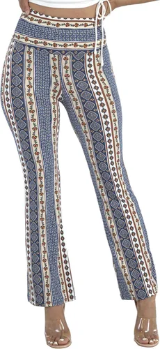 Vista 3 de ShoSho - Pantalones para mujer con diseño estilo boho palazzo, acampandos