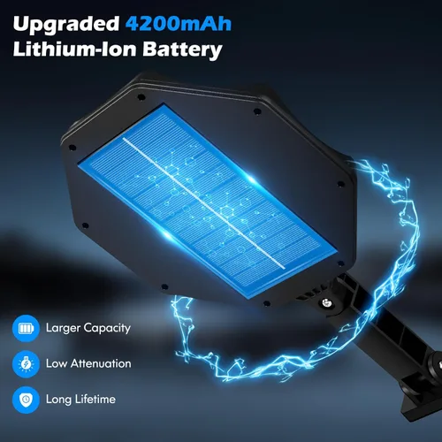 Vista 10 de Luces solares para exteriores impermeables, luces de inundación LED de 6500K 168 luces para exteriores con sensor de movimiento, iluminación solar