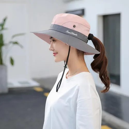 Vista 2 de NPQQUAN 1 y 2 sombreros de sol para mujeres y hombres de 3 pulgadas de ala ancha UPF 50+ sombreros de playa para pesca y pescador