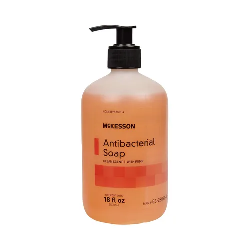 Vista 7 de McKesson Jabón líquido antibacteriano para manos, botella de bomba, 18 onzas, 12 unidades Aroma limpio