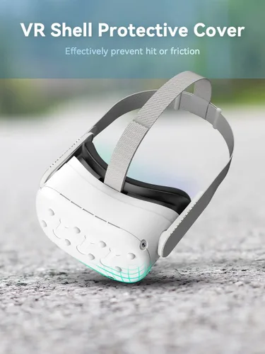 Vista 2 de CNBEYOUNG Carcasa de realidad virtual y cubierta de lente para Quest 2, cubierta protectora frontal que protege las cámaras y todos los puertos