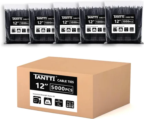 Vista 10 de Bridas de 4 pulgadas (paquete de 200), bridas pequeñas con resistencia a la tracción de 18 libras, color negro, por TANTTI Supply