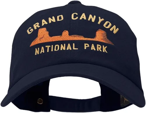 Vista 6 de e4Hats Gorra de algodón teñida con pigmento no estructurado bordado del Gran Cañón