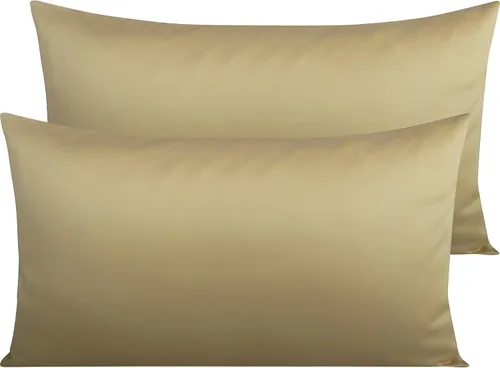 Vista 43 de NTBAY Fundas de Almohada de Algodón Egipcio Queen - Juego de 2, Fundas de Almohada de Algodón de 500 Hilos - Fundas de Almohada Suaves
