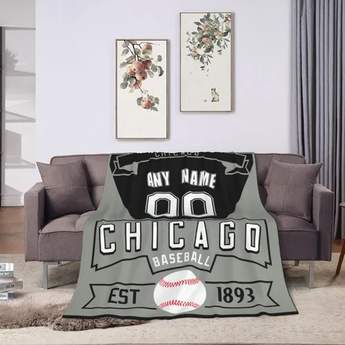 Vista 23 de Manta personalizada para cama, regalo para fanáticos del béisbol, manta de forro polar para invierno y verano, manta personalizada con nombre