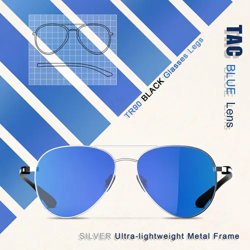 Vista 4 de Lasiyanor Gafas de sol ligeras Avaitor para hombres y mujeres, diseño clásico piloto TR90, marco de metal, polarizado, UV400