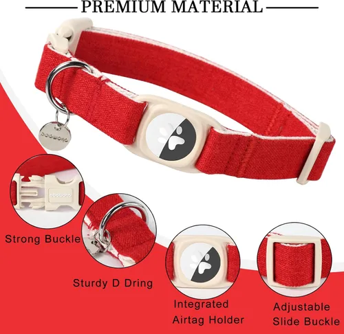 Vista 94 de DOGWONG Collar para perro de San Valentín, collar ajustable de algodón con corazón de caramelo azul, perfecto para perros pequeños a medianos