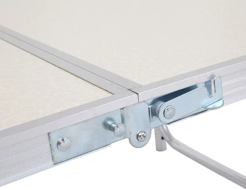 Vista 5 de lapday Mesa plegable de aluminio, mesa de camping multiusos, mesa rectangular portátil y ajustable para fiesta, playa, patio trasero, barbacoa