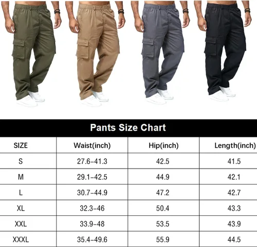 Vista 6 de WZIKAI Pantalones cargo para hombre, pantalones deportivos casuales para entrenamiento, senderismo, con múltiples bolsillos