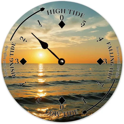 Vista 6 de Tide Clock for Wall Ocean Waves Time Coastal Beach Clocks